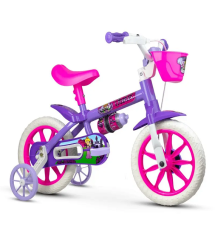 BICICLETA INFANTIL NATHOR ARO 12 VIOLETA DE 2 A 5 ANOS COR ROXO/ROSA