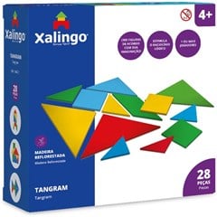 JOGO TANGRAN RACIOCINIO LOGICO EM MADEIRA 28PC