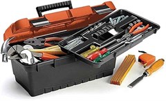 MALETA FERRAMENTAS NITRON 16L PRETA COM LARANJA