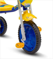 TRICICLO INFANTIL NATHOR YOU 3 BOY AZUL/AMARELO COM ACESSORIOS EM ALUMINIO