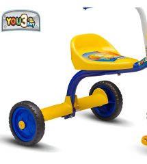 TRICICLO INFANTIL NATHOR YOU 3 BOY AZUL/AMARELO COM ACESSORIOS EM ALUMINIO