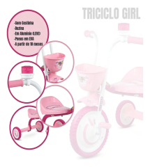 TRICICLO INFANTIL NATHOR YOU 3 GIRL ROSA