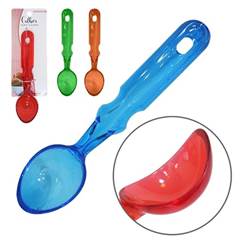 COLHER SORVETE ACRILICO 18CM CORES TRANSPARENTES ED41766