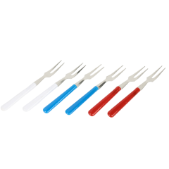 JOGO MINI GARFO PETISCOS INOX COM CABO PLASTICO 6PCS CORES ED42020