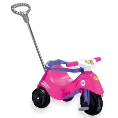 TRICICLO INFANTIL LELECITA ROSA  CALESITA 2 EM 1 PEDAL