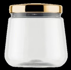 POTE PLASTICO RED C/TP DOURADA 1,2L TRANSPARENTE