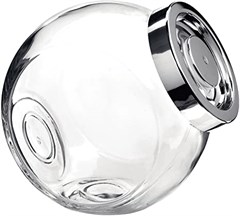 POTE PLASTICO RED C/TP PRATA 1L TRANSPARENTE