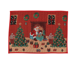 TAPETE NOEL RETANGULAR 50X70CM VERMELHO SORTIDO ED501438