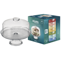 BOLEIRA VIDRO C/PE TAMPA VITAZZA 28CM TRANSPARENTE