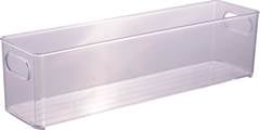 ORGANIZADOR PLASTICO RETANGULAR MULTIUSO C/ ALCA 10X40CM TRANSPARENTE