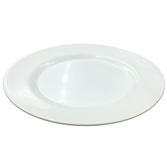 PRATO RASO CERAMICA ABA LARGA LISO 28,5  BRANCO