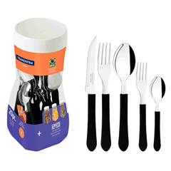 FAQUEIRO INOX LEME CABO PLASTICO PRETO 20PCS