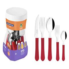 FAQUEIRO INOX LEME CABO PLASTICO VERMELHO 20PCS