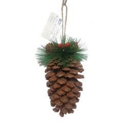 ENFEITE PINHA NATALINA NATURAL 16CM MARROM ED503575