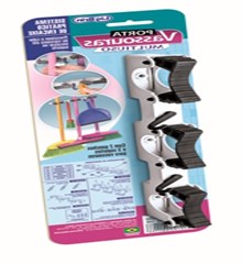 PORTA VASSOURAS PLASTICO C/03 ENCAIXES PRETO