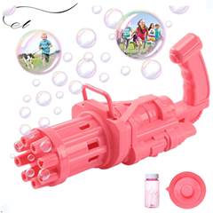 METRALHADORA LANCA BOLHA INFANTIL PLASTICO ROSA A PILHA ED5042412