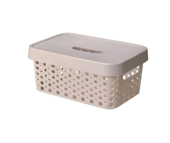 CAIXA ORGANIZADORA PLASTICA COM TAMPA RETANGULAR 4,5L CINZA