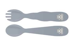 JOGO TALHERES INFANTIL TRAMONTINA LE PETIT PLASTICA 2 PCS CINZA