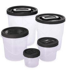 KIT POTE MANTIMENTO PLAST C/TP 5 PCS PRETO