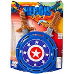 KIT ESPADA E ESCUDO INFANTIL HEROIS 3PCS