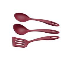 JOGO UTENSILIOS ABILITY NYLON 3PCS VERMELHA
