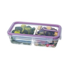 POTE HERMETICO PLASTICO C/DIVISORIA E  TRAVA 730ML LILAS