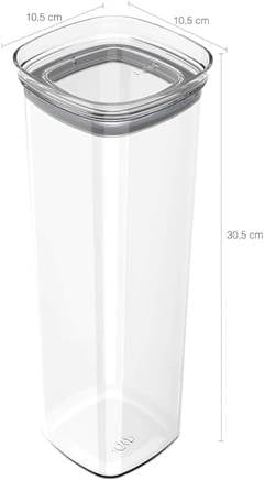 POTE HERMETICO ORGANIZADOR QUADRADO BLOCK  NATURAL 2L
