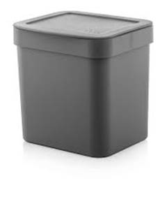 LIXEIRA PIA PLASTICO C/ TAMPA TRIUM 4,7L CHUMBO