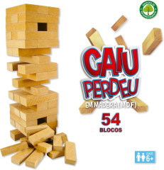 JOGO CAIU PERDEU MADEIRA PAIS FILHOS 54PCS