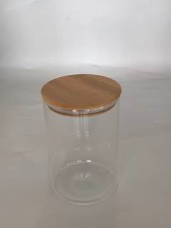 POTE DE VIDRO COM TAMPA HERMETICA DE BAMBU REDONDO 1,3L ED505105