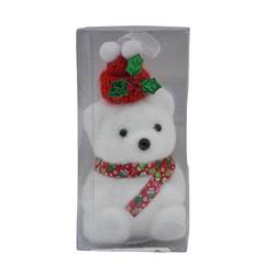 URSO POLAR NATALINO C/LUZ 14CM
