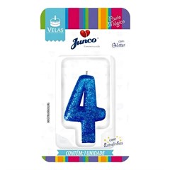 VELA ANIV C/GLITTER NR 4 7CM AZ