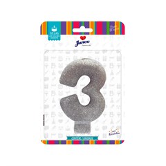 VELA ANIV C/GLITTER NR 3 7CM PR