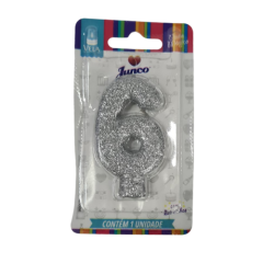 VELA ANIV C/GLITTER NR 6 7CM PR