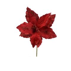 FLOR POINSETIA NATALINA 62CM VERMELHO COM GLITTER ED506195