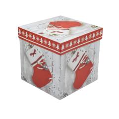 CAIXA PRESENTE NATALINA QUADRADA 15X15CM ESTAMPAS VARIADAS ED506358