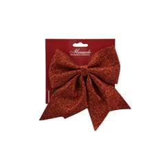LAÇO NATALINO COM GLITER  20X22CM VERMELHO ED506379