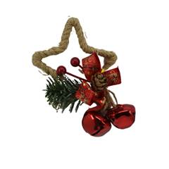 ENFEITE NATAL ESTRELA C/SINO 18CM VERMELHO ED506726