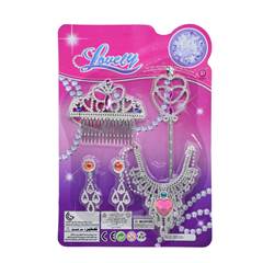 KIT PRINCESA INFANTIL COLAR COROA BRINCOS CETRO 5PCS ED507526