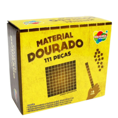 BRINQUEDO JOGO MATERIAL DOURADO MADEIRA 111 PCS