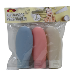 KIT FRASCO PLASTICO PARA VIAGEM 3PCS CORES ED507098