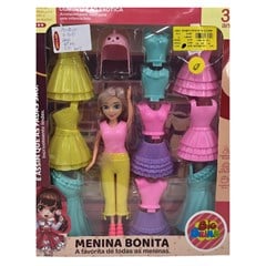 BONECA TROCA ROUPA MENINA BONITA 14 PECAS