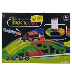 PISTA TRILHA MALUCA NEON COM CARROS 128PCS CORES ED507307