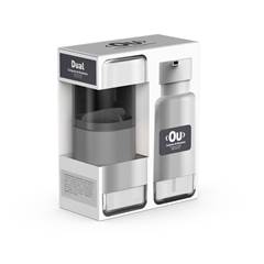 KIT ORGANIZADOR BANHEIRO DISPENSER SABONETE LIQUIDO E PORTA ESCOVA/ PASTA DUAL CHUMBO