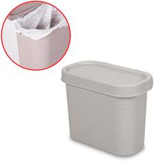 LIXEIRA PIA PLASTICO TEAR C/ TAMPA ABRE E FECHA 3,2L CINZA