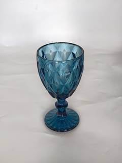 TACA VIDRO DIAMOND 300ML AZUL ED507775