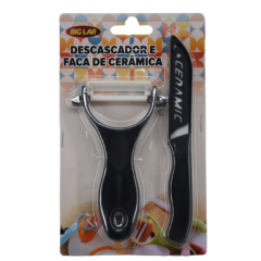 KIT FACA DESCASCADOR FRUTA LEGUMES PLASTICO CORES ED506927