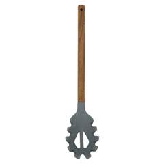 PEGADOR MACARRAO SILICONE CABO MADEIRA 29CM CORES ED506937