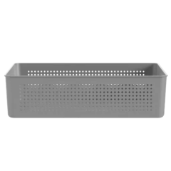 CESTO ORGANIZADOR PLASTICO FLOW MULTIUSO S/ TAMPA 34X27X9CM CHUMBO