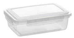 POTE PLASTICO RETANGULAR C/ TAMPA TRAVA 1,1L TRANSPARENTE